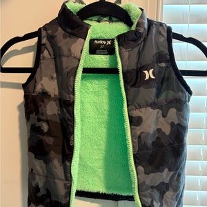 Hurley Camo Vest with Neon Green Interior